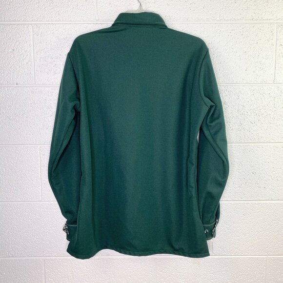 Vintage Mr Fingerhut Long Sleeve Green Polyester Disco Shirt Shacket Medium - Picture 2 of 12
